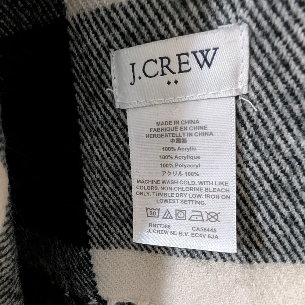 J. Crew Black and‎ Cream Plaid Scarf 76